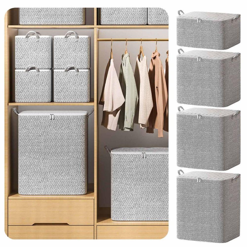 Large-Capacity Clothes Storage Bag With Handle Wardrobe Sorting Storage Bucket for Travel