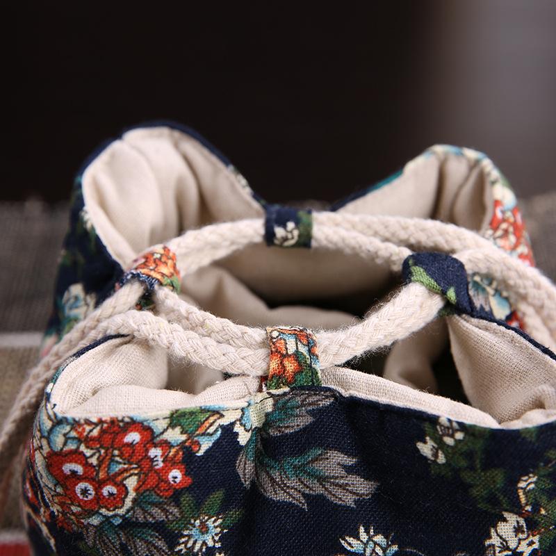 Китайские утолщенные хлопковые мешочки для чайных чашек, дорожные портативные мешочки на шнурке, многофункциональная сумка для хранения, тканевый мешочек для чайника, новый