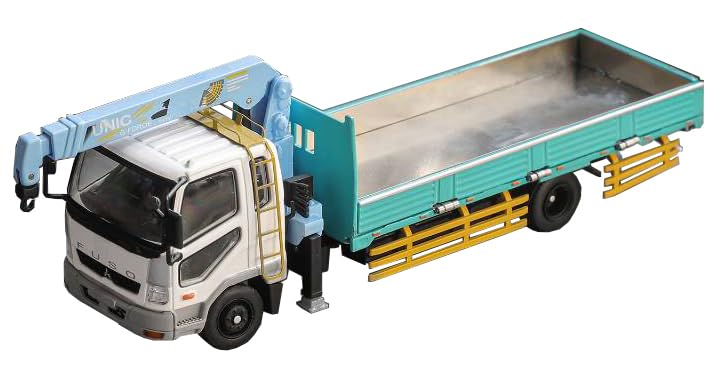Gaincorp Products 1/64 Mitsubishi Fuso Fighter (1024) with Crane, White/Green (Includes Wooden Box), Finished Model, KS082-488