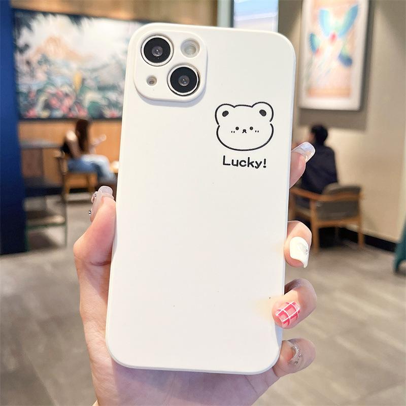 Счастливый мишка подходит для чехла на мобильный телефон Apple 15promax iPhone14 пара 13pro новый 12 мультяшный