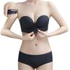 Strapless Stringless Bra To Stay In Place Even When Triple To the Beautiful Breasts and High Highly Tube Inner Bust Lift Black [APIKIE] Bra, [Measured