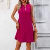 Весна-лето Женские облегающие короткие платья без рукавов с V-образным вырезом и высокой талией, однотонные платья средней длины с жилеткой S-XL