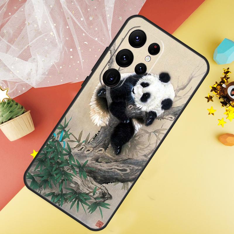 Panda Animal Cute Bear Phone Case For Samsung Galaxy S26 S25 Ultra S23 S21 S20 S22 S24 FE S10 Plus Cover Coque