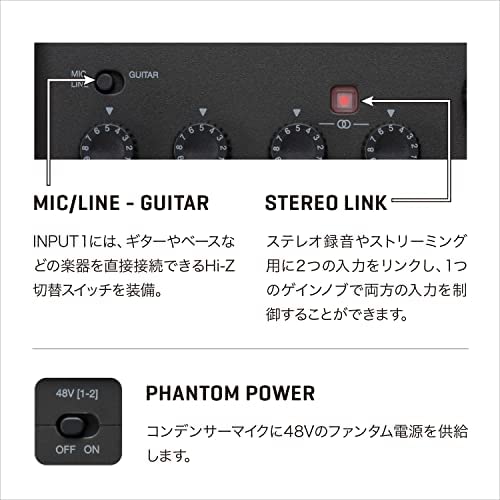 ZOOM Audio Interface Black Compatible with 4 Out USB AMS-44 Windows/Mac/iOS/Android, In/4 Type-C