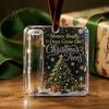 Christmas Cash Ornament with Lanyard Gift Ornament, Clear Acrylic Money Holder, Holiday Xmas Card Holder for Tree Hanging Decoration, Funny