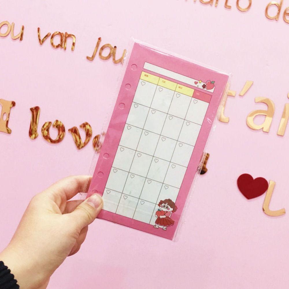 80 Sheets Notebook Paper 6 Holes Binder Inside Page Kawaii Loose Leaf Paper Refill Students