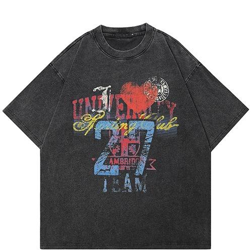 2026 Hot Sale Hip Hop Faded Black T-Shirt Streetwear Aesthetic Graphic T Shirt Vintage Graffiti Printed Men Women Tshirt Cotton Tops Tees Short Sleeve