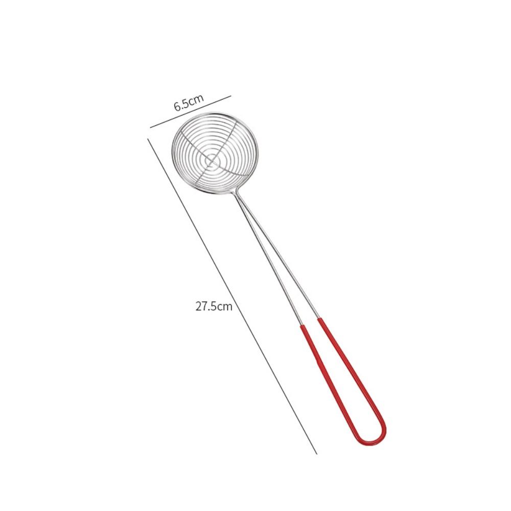 Дуршлаг из нержавеющей стали для жемчуга, незаменимый инструмент для магазина молочного чая, ситечко для боба, ложка для молочного чая, дуршлаг с красной ручкой, ложка для тапиоки