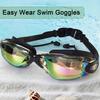 Взрослые плавательные очки с берушами, водонепроницаемые, без протечек, с защитой от запотевания, УФ-защитой, прозрачные линзы, для мужчин и женщин, силиконовые очки, оборудование для дайвинга и снорклинга
