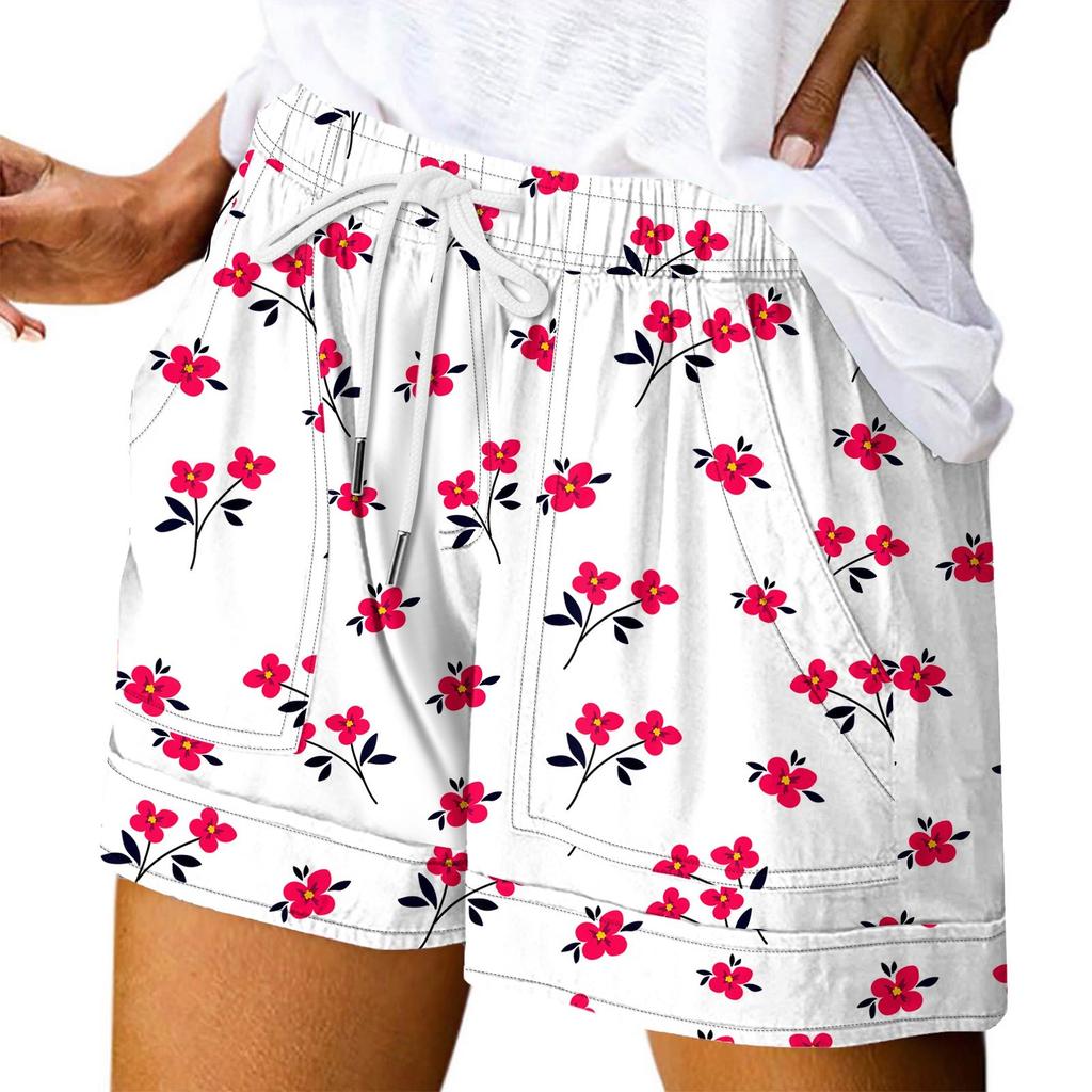 Женские повседневные летние эластичные пляжные шорты с принтом повседневные шорты