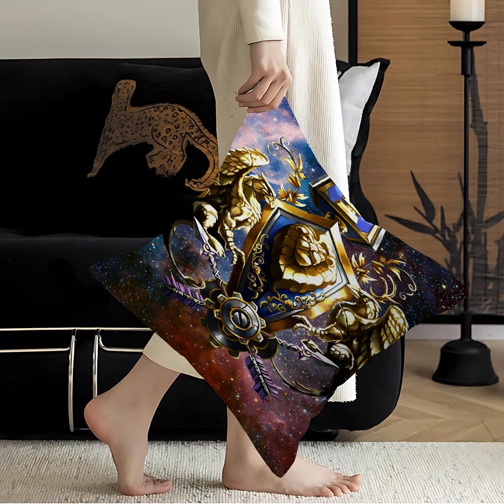 Game World Of Warcraft Personalized Picture Text Home Decorative Pillows Household Gifts 45X45Cm