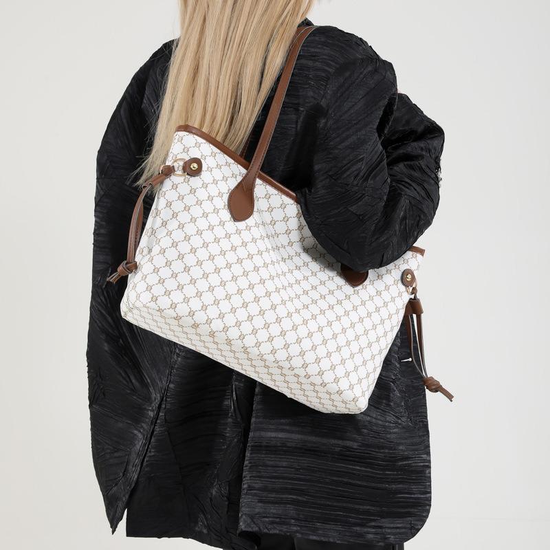 Модная нишевая повседневная женская простая ретро новая портативная сумка-тоут на плечо большой вместимости женская