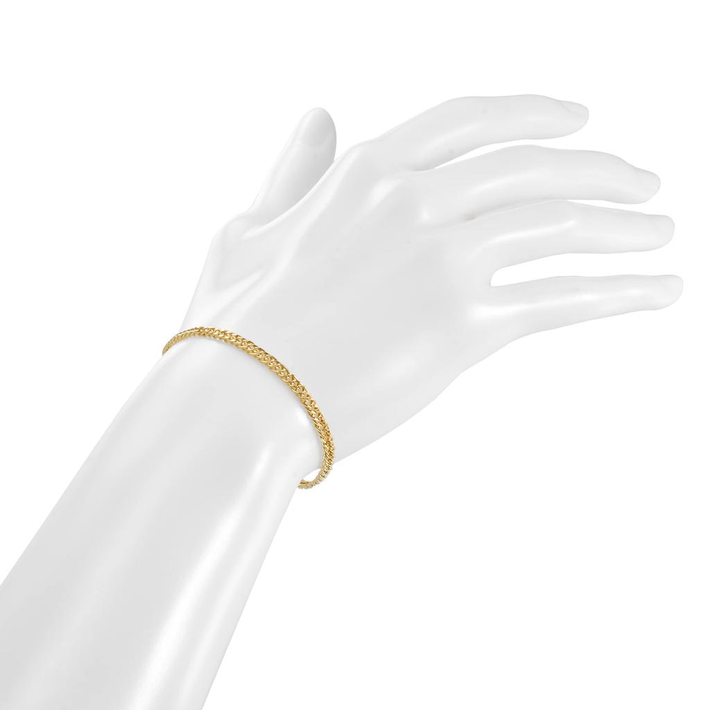 Браслет Kihei из золота 18 карат K18, 2 стороны, двойная ширина, выбираемый размер, кольцо для вытягивания, золотая полая цепочка, размер 16 см [Speranza] 2,9 мм