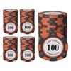 East Leaf Poker Chips, Clay Casino Chips, 100 Face Value, Single Chip Set of 100 with Metal Inserts, Premium Quality, Authentic Design for Card Games