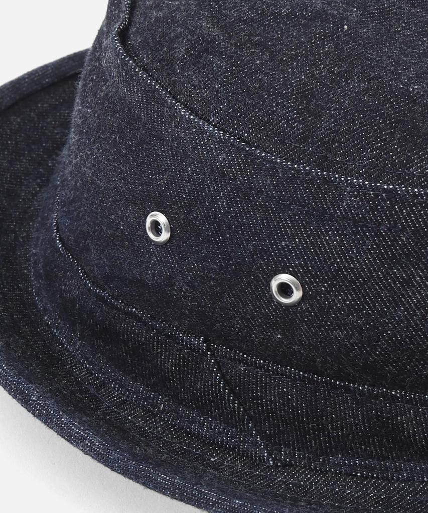 Kojima Genes Pork Pie Hat, Black Denim, Classic Ska & Jazz Style, Adjustable, Made in Japan Okayama, RNB-9045