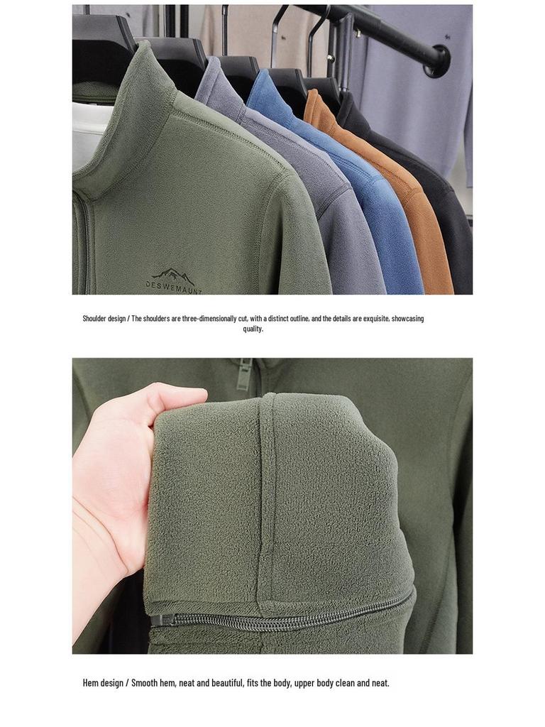 Thickened Double-Sided Coral Fleece Jacket Hoodie – New Autumn/Winter Warm Stand Collar Cardigan with Zipper