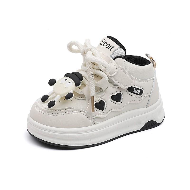 Kids Cartoon Sneakers Boys Girls Fall High Top Velcro PVC Sole Lightweight Comfortable Casual Shoes