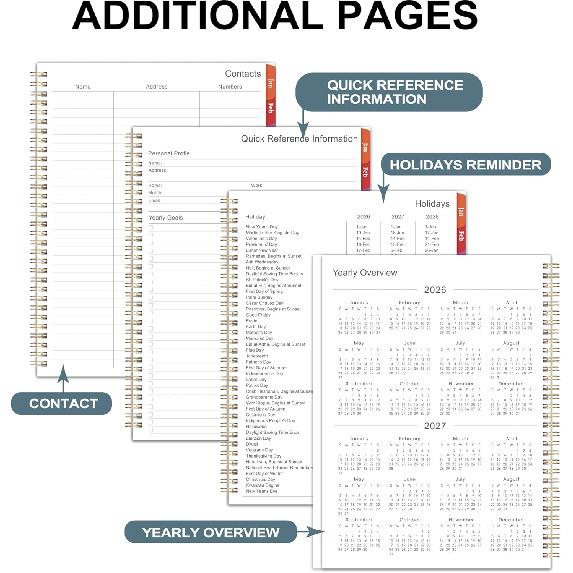 2026 Planner - 2026 Calendar Planner, Jan. 2026 - Dec. 2026, 2026 Planner Weekly and Monthly with 12 Colorful Monthly Tabs, 8.5" x 11" Inner Pocket,