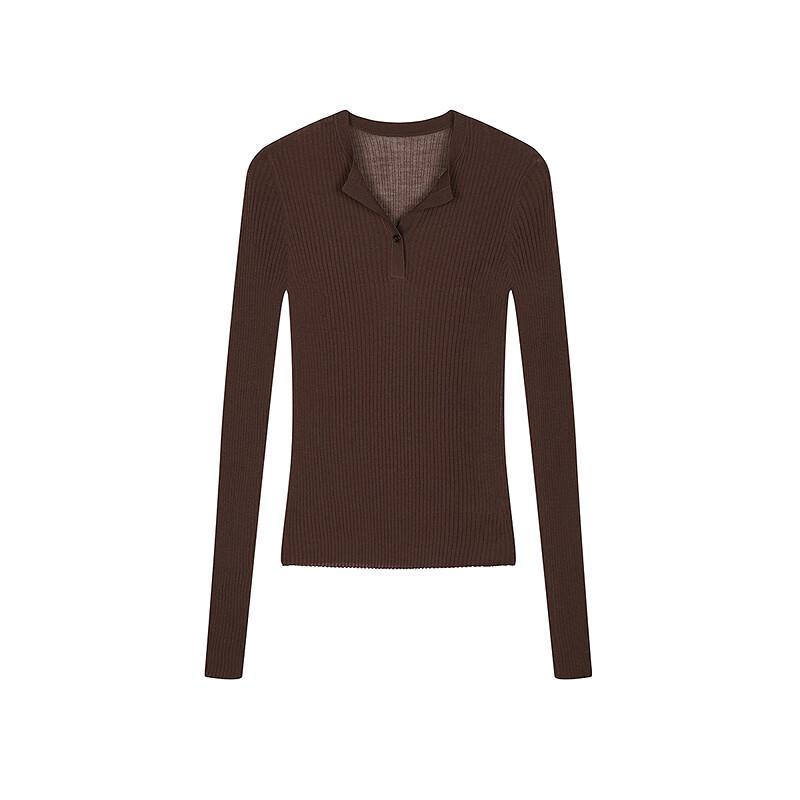 LESS 2025 Summer Slim Fit Straight Long Sleeve Sweater