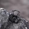 BLINGBAY Women's Vintage Gothic Spider Ring Black Gemstone Statement Adjustable Finger Jewelry for Halloween Party