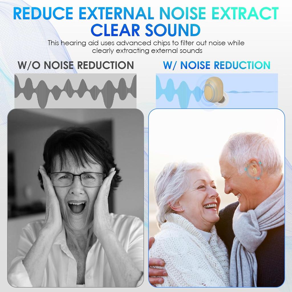 Слуховые аппараты для пожилых людей, перезаряжаемый слуховой аппарат с шумоподавлением, 16-канальный безрецептурный усилитель слуха с портативным дисплеем, зарядным чехлом