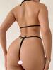 Contrast Lips Front Open Bra & Thongs Sets Lace Transparent Lingerie Set Ultra Naughty Sexy Underwear For Women Erotic Costumes