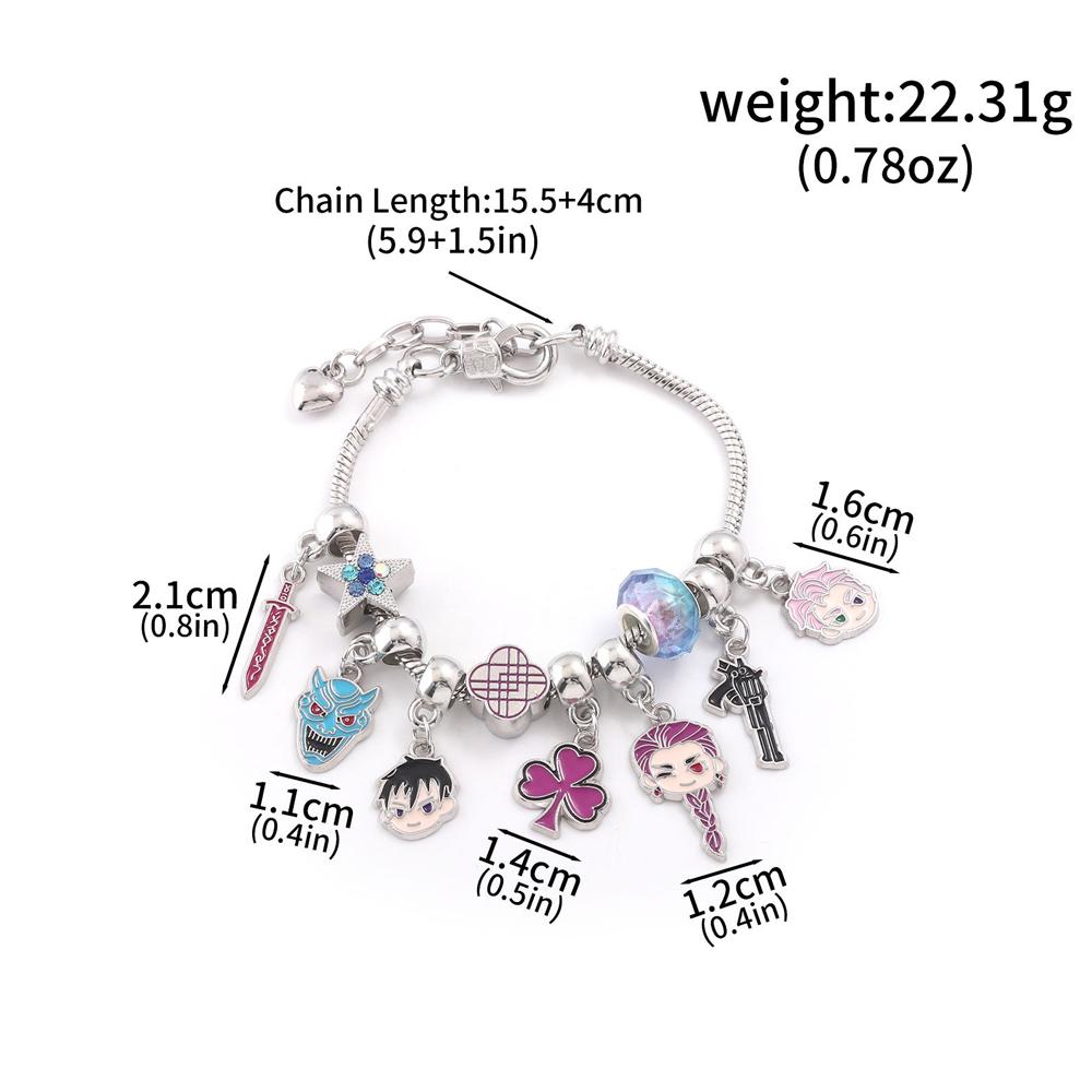 Kpop Охотники на демонов Браслет с бусинами Мультяшный Аниме Подвеска Браслет DIY с бусинами Браслет-манжета Украшения для девочек Подарки для детей