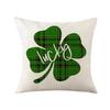 Улица. Подушка на День Святого Патрика Новая клетчатая подушка с принтом клевера и растений Подушка для дивана Льняная наволочка