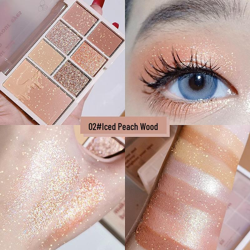 Палетка теней для век Xixi Huancai Mei Mou 7 цветов: Палетка теней для век в земляных тонах с шиммером и матовыми текстурами, для контуринга и хайлайтинга