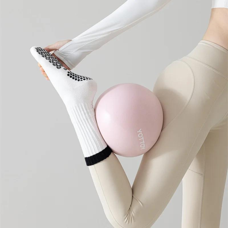 Носки для йоги женские силиконовые нескользящие носки для пилатеса в помещении, подходящие по цвету хлопковые профессиональные носки для спортзала, фитнеса, танцев, спорта