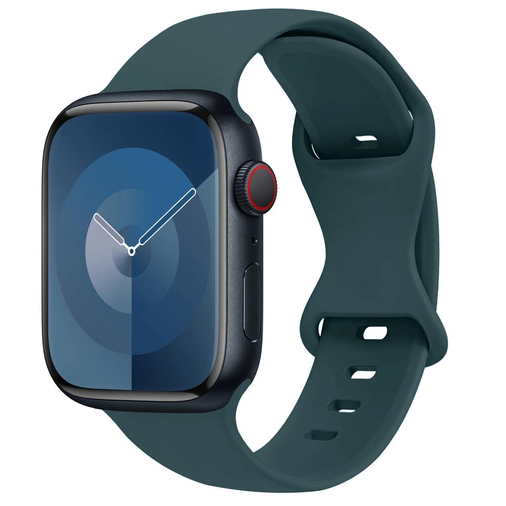 Силиконовый ремешок для Apple Watch Band 45 мм 44 мм 41 мм 40 мм 42 мм 46 мм ultra 49 мм Спортивный браслет correa серия 11 7 8 9 10 4 3 5 6 se