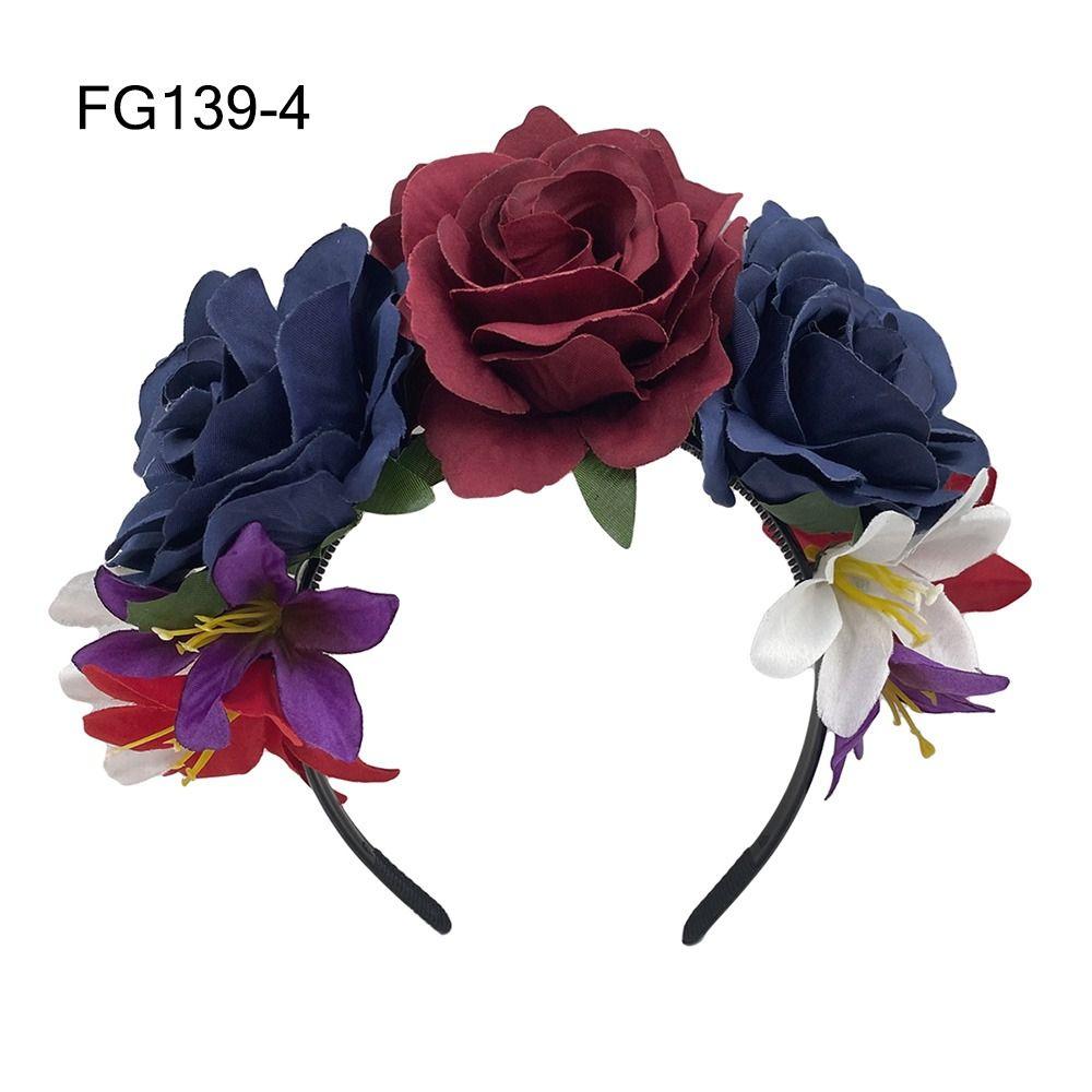 Day of the Dead Mexican Flower Crown Halloween Mexican Hair Accessories for Women