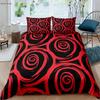 Подарок на День святого Валентина Романтичный Ретро Красная Роза 3D Принт Пододеяльник Комплект Постельного Белья Пододеяльник Наволочка Набор из Трех Предметов