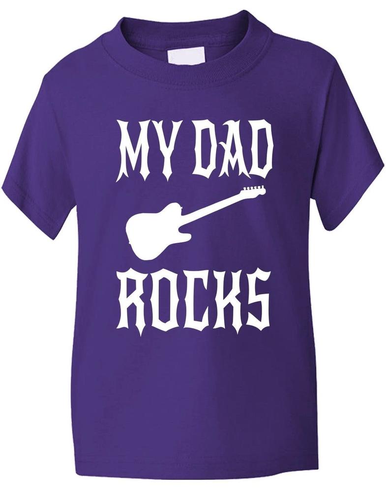 My Dad Rocks! Funny Kids Boys Girls T-Shirt Birthday Gift Age 1-13