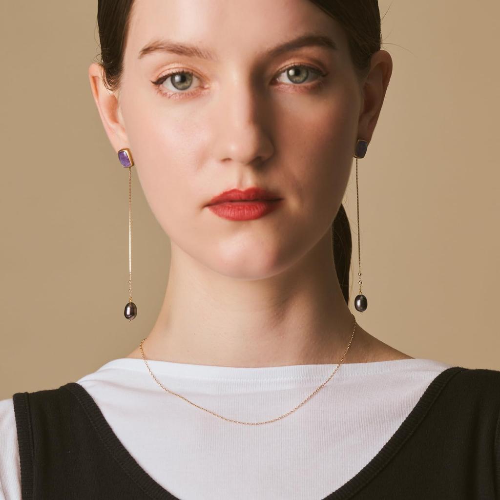 Серьги с жемчугом K10 [Агат] charm/1024311732610999