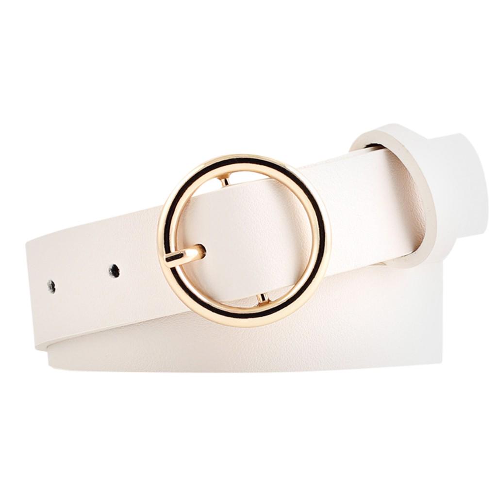 Новый круглый ремень из искусственной кожи, женский индивидуальный ремень, повседневный ремень с круглой пряжкой
