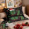 3pcs Merry Christmas 67 element black print coreless duvet cover set multi size bedroom bedding, holiday decoration