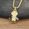 Nidin New Boy/Girl Pendant Choker Jewelry Zircon Necklaces Accessories For Mom Kids Parent-child  Anniversary Gifts Wholesale