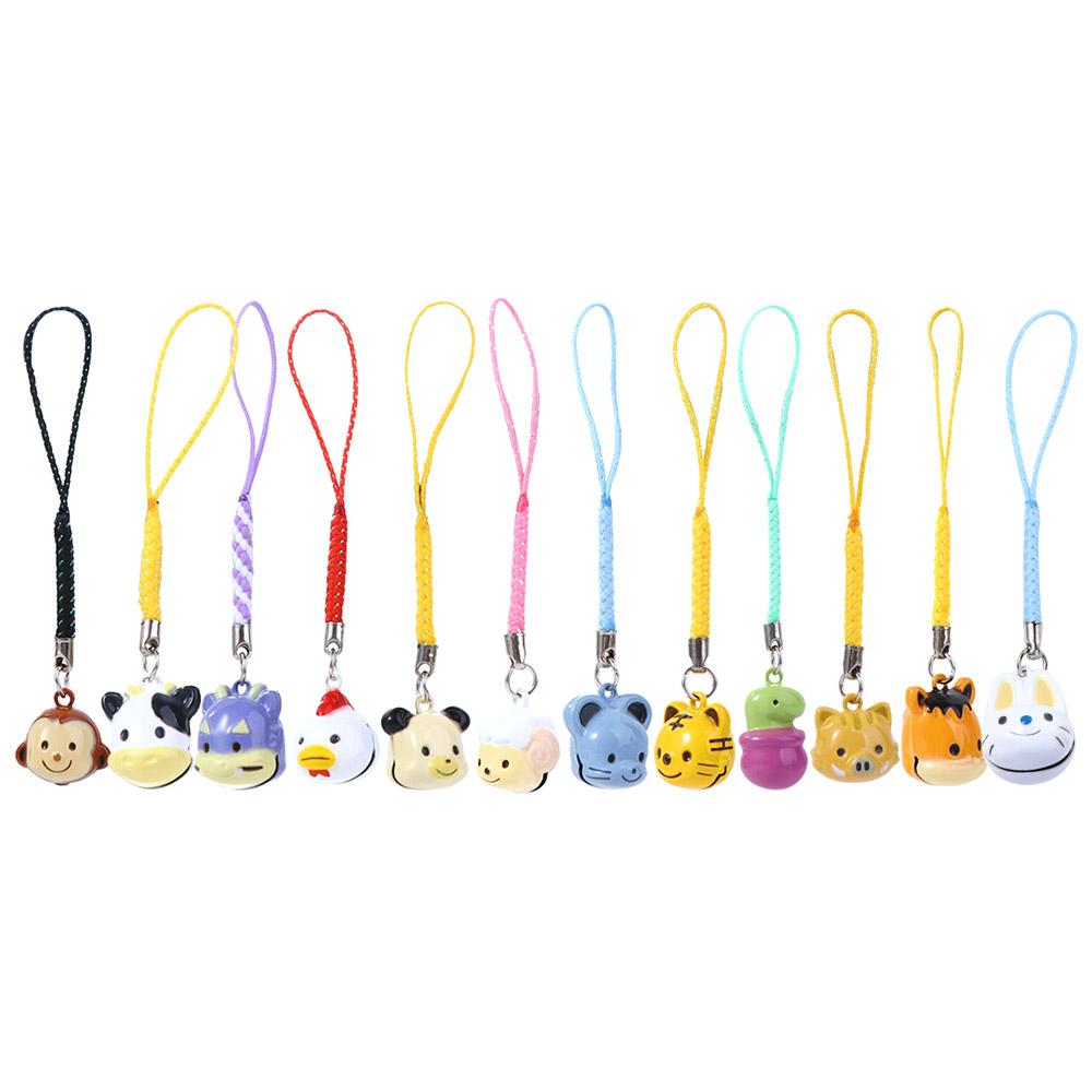 Chinese Zodiac Bell Mobile Phone Keychain Handmade Diy Bracelet Animal Series Cartoon Phone Strap Pet Mobile Phone Bell Lanyard