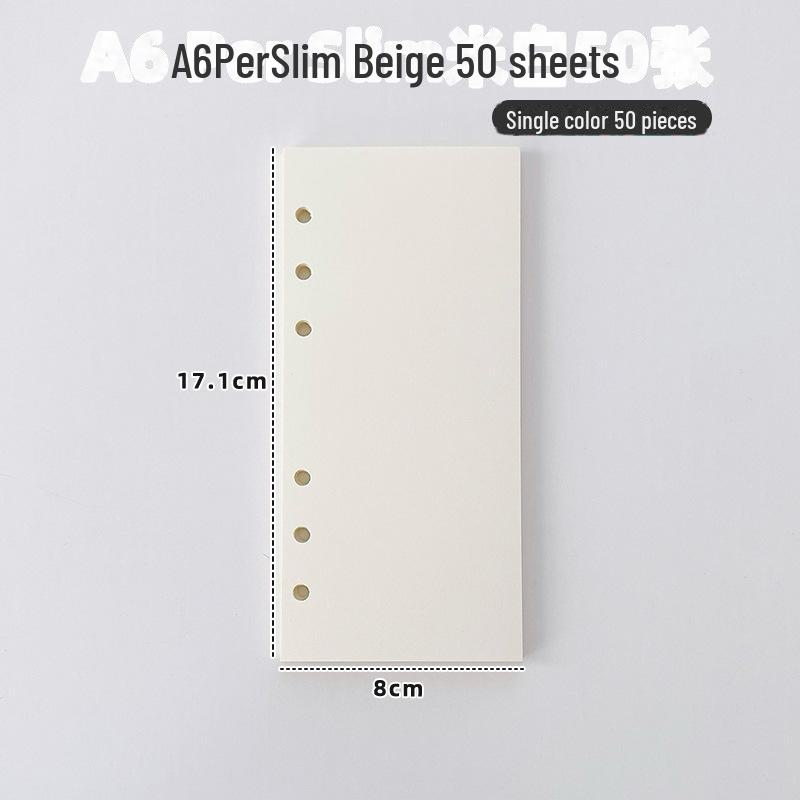 Ultra-Narrow A6 Loose-Leaf Notebook Replacement Pages with Grid & 3-Inch Storage Pockets