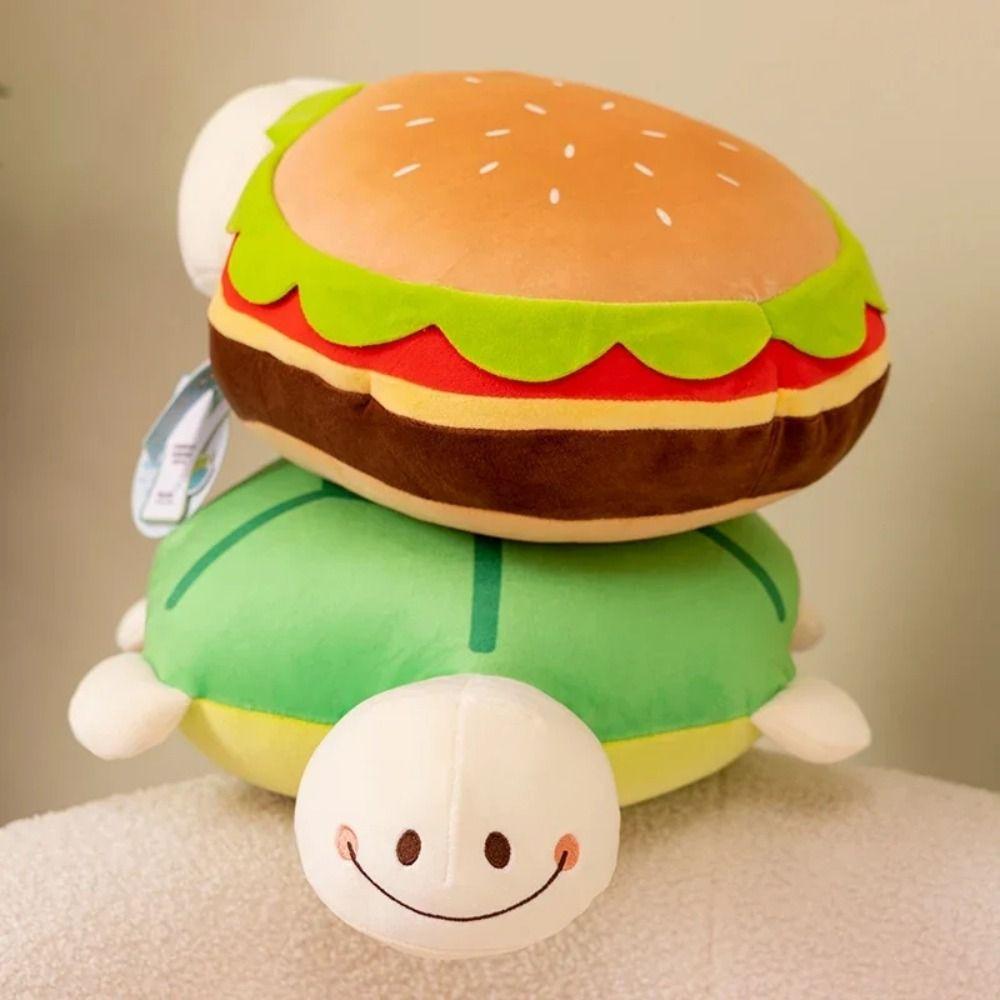Stuffed Turtle Transform Hamburger Soft Turtle Plush Doll Flip Sides Plush Doll Girls
