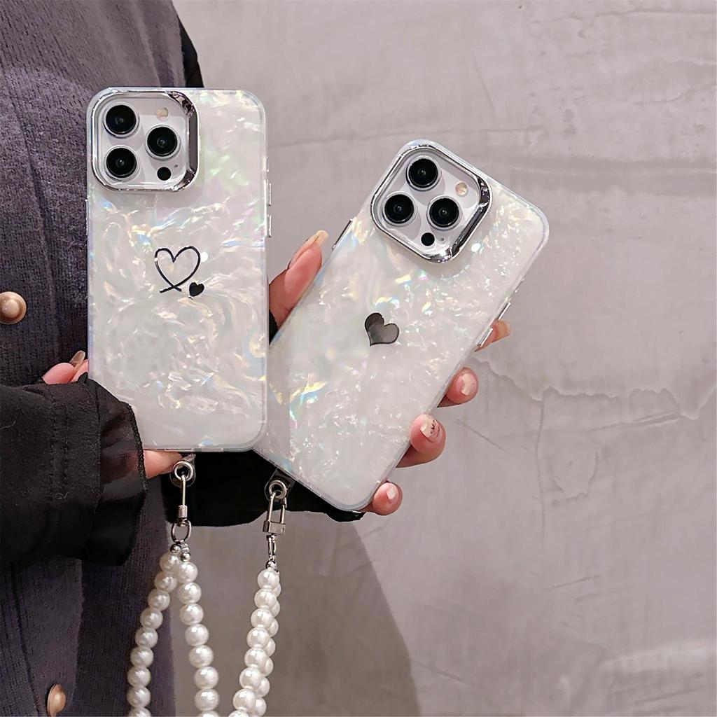 Pearl Hand Chain Love Phone Case For IPhone X/XR/XS MAX/11/12/13/14/15/16/Pro/Plus/Pro Max, Perfect Birthday Gift for Famliy, Friends and Partners