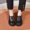 Thick-soled Women's New College Wind Round Buckle One-pedal Single Shoes, First-layer Sheepskin Women's Small Leather Shoes