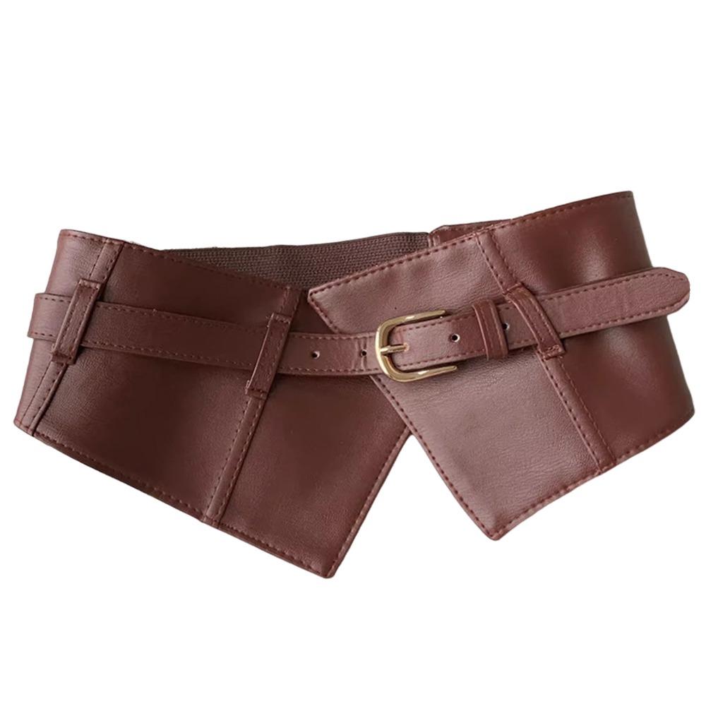 Wide Cummerbunds PU Leather Waistband Strap Fashion Waist Cover For Skirts Dress Top Sweater Coat