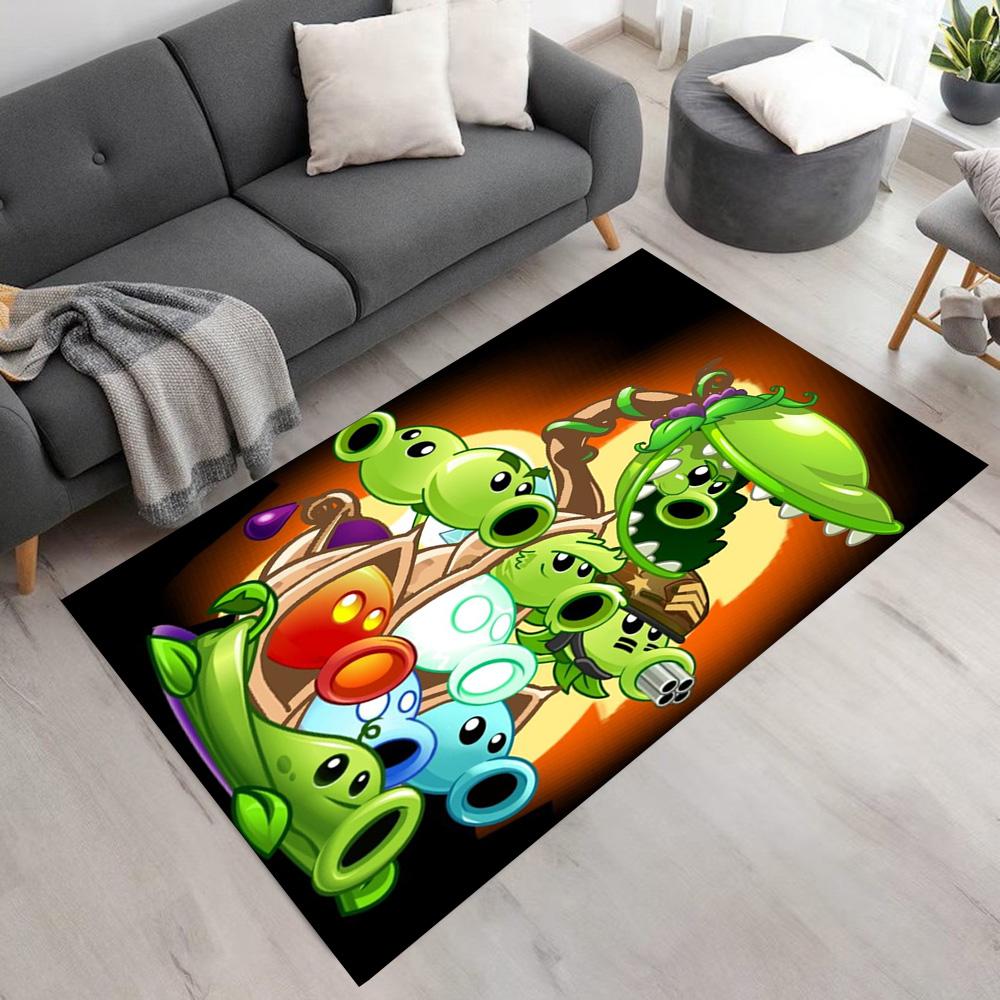 Plants Vs. Zombies Area Rug Suitable for Balcony Dining Room Playrooms Hallway Anti-slip Rug Decorate Offices Spiritual Gift