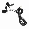 Black Double Head Lavalier Lapel Microphone No Driver Installation Required Lapel Collar Clip Mic