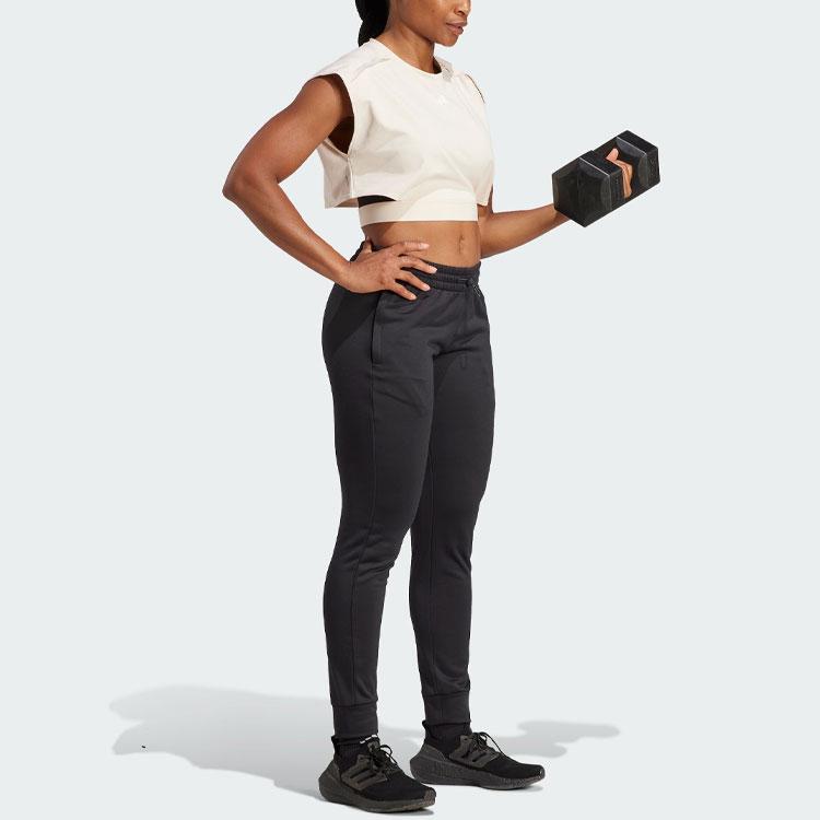 Adidas Укороченная футболка для тренировок Power Aeroready с короткими рукавами для фитнеса, женские топы, льняно-коричневые IM2707