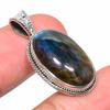 Подвеска из натурального лабрадорита из стерлингового серебра 925 пробы 1,26 дюйма F9W03
