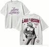 Подарочная футболка Zara Larsson Мужская Женская Харадзюку Оверсайз Унисекс Короткий рукав Уличная одежда высокое качество Для пар горячий продукт Удобная