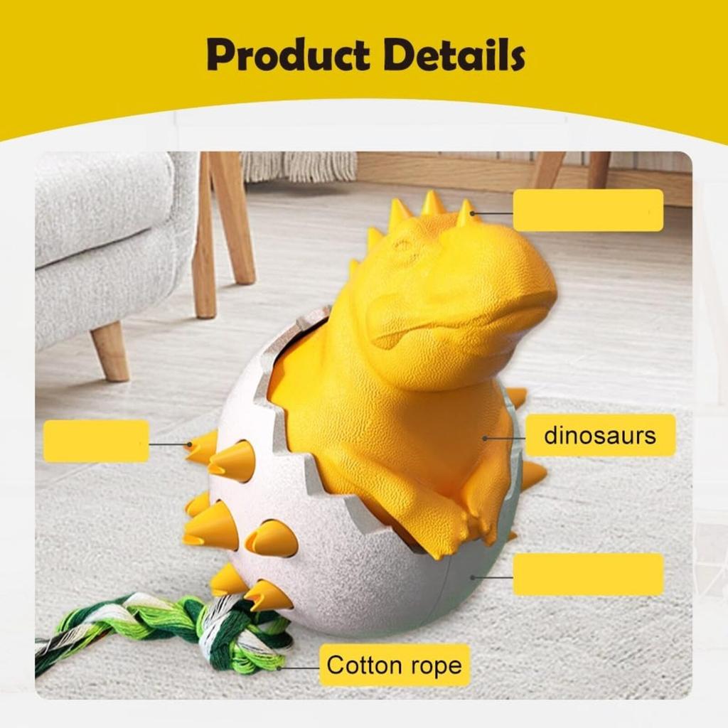 Игрушка-жевалка для собак в виде яйца динозавра - Износостойкая интерактивная игрушка для собак, которые любят жевать